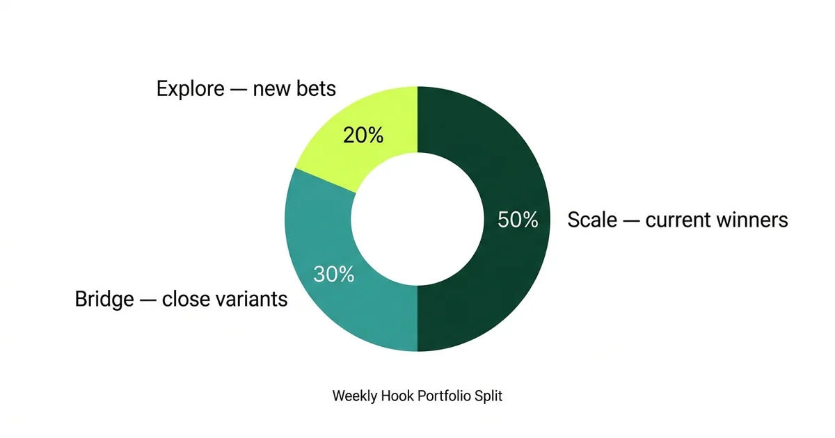 Hook Portfolio 50/30/20 Split — Scale, Bridge, Explore